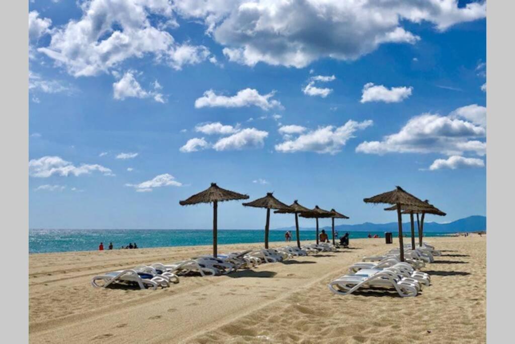 Barcaresa-Villa Sur Le Sable Vue Mer Panoramique Piscine Clim Wifi Le Barcarès Eksteriør billede